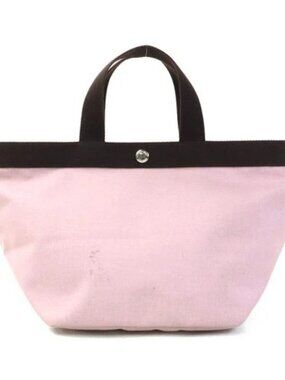 Auth Herve Chapelier Handbag Tote Bag Pink/Brown Nylon/Silvertone - h32124k